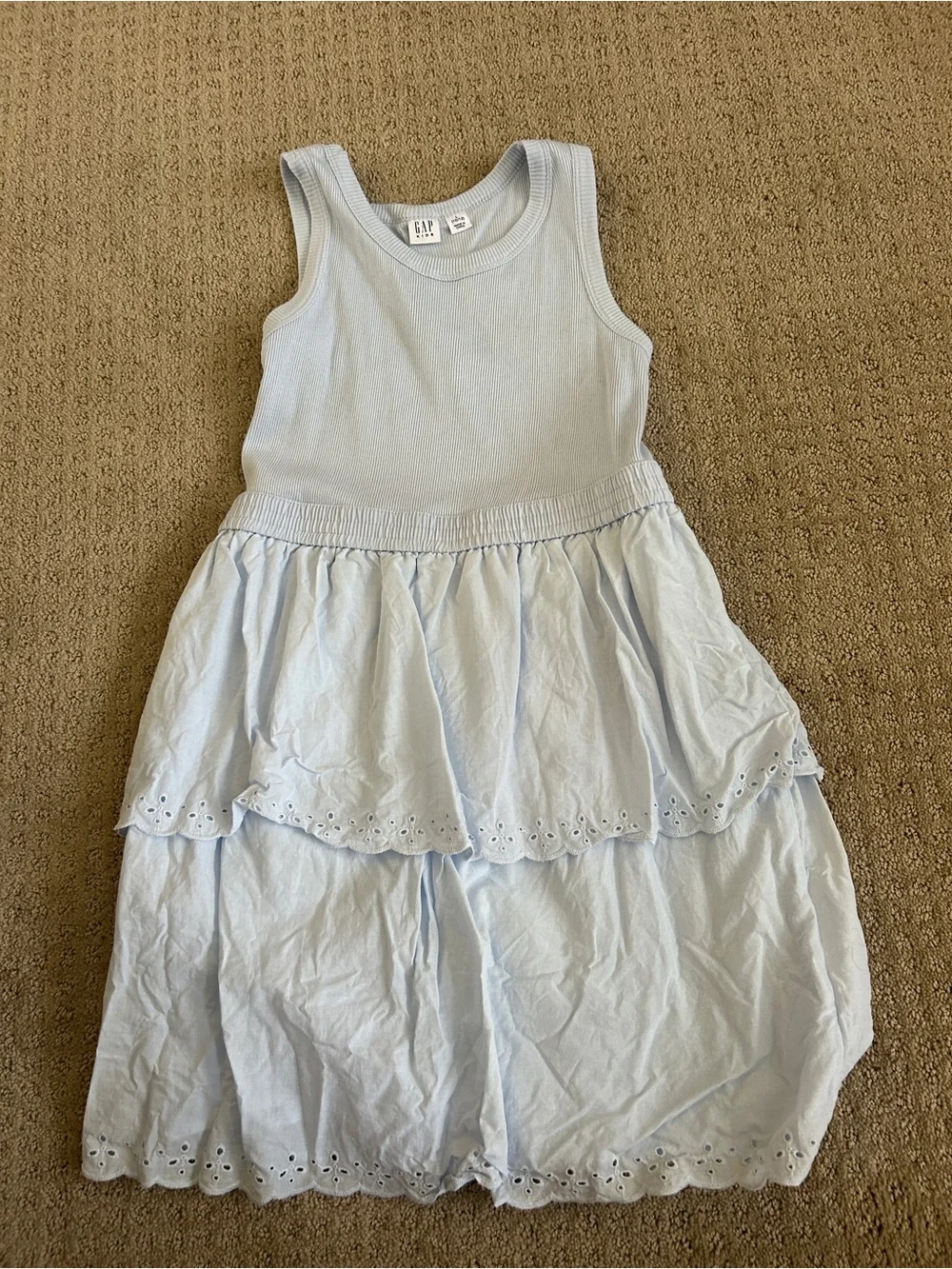 GAP Pale Blue Eyelet Tank Dress for Kids